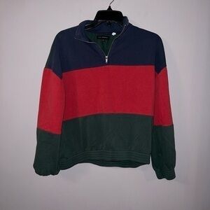 Navy blue, Green and red Quarter Zip Sweater L.A. Hearts Small